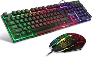 LED Backlit Mechanical Wired Gaming Keyboard and Mouse Combo by BAKTH - Keyboards 