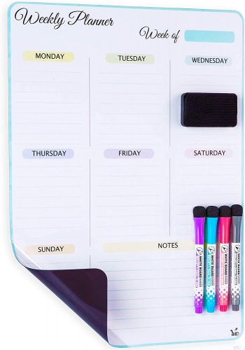 Yuc Store Magnetic Dry Erase Vertical Weekly Calendar - Weekly Planner Whiteboards